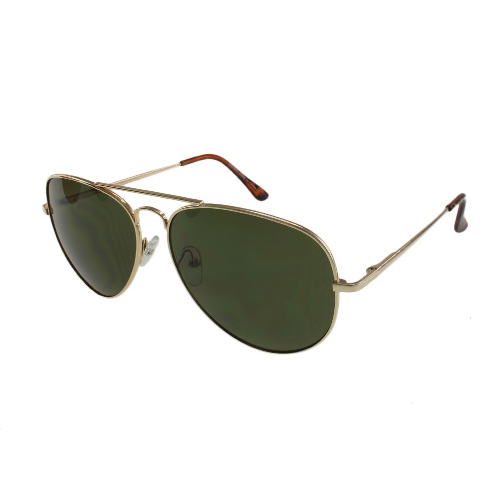 MQ Sunglasses - Wright Gold G15 Green Aviator Sunglasses
